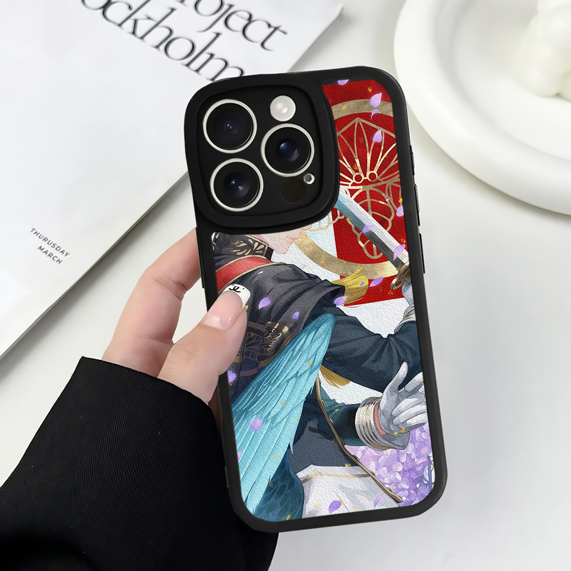 （画像用） 刀剣乱舞 Touken Ranbu 【iPhone 16シリーズ対応】シリコンスマホケース（レザー調） 材質：シリコン